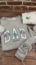 Load and play video in Gallery viewer, Curved MAMA Hospital Swaddle Blanket : MOM embroidered Custom Appliqué Nana -Daddy/ Grandma / Dad - Sweatshirts. Blanket supplied by us