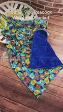 Load and play video in Gallery viewer, Peacock Feathers Weighted Blanket or Lap Pad Cotton Fabric - Toddler, Child, Teen, Adult -Dot Minky - Anxiety, Sleep.