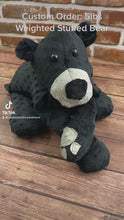 Load and play video in Gallery viewer, 2lbs -10lbs Weighted  Bear Stuffed Minky Animal Lap Pad -for Comfort, Special Needs, Sleep, Anxiety and Stress Relief - Custom Made