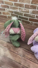Load and play video in Gallery viewer, 2lbs -10lbs Weighted Rabbit bunny Stuffed Minky Animal Lap Pad -for Comfort, Special Needs, Sleep, Anxiety and Stress Relief - Custom Made