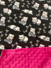 Load image into Gallery viewer, Panda Bear Cotton Fabric - Weighted Blanket or Lap Pad Cotton Fabric - Toddler, Child, Teen, Adult -Dot Minky - Anxiety, Sleep.