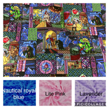 Load image into Gallery viewer, Beauty and the Beast - Weighted Blanket - Lap Pad Cotton Fabric - Toddler, Child, Teen, Adult -Dot Minky - Anxiety, Sleep.