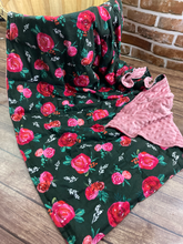 Load image into Gallery viewer, Cottage Roses floral - Weighted Blanket or Lap Pad Cotton Fabric - Toddler, Child, Teen, Adult -Dot Minky - Anxiety, Sleep.