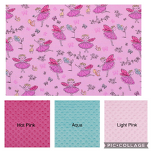 Load image into Gallery viewer, Pink Fairy - Fairies and Flowers Weighted Blanket or Lap Pad Cotton Fabric - Toddler, Child, Teen, Adult -Dot Minky - Anxiety, Sleep.