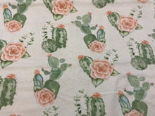 Load image into Gallery viewer, Camila Rose Cactus Flower Flannel Weighted Blanket or Lap Pad Cotton Fabric - Toddler, Child, Teen, Adult -Dot Minky - Anxiety, Sleep.