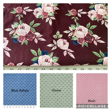 Load image into Gallery viewer, Maroon Roses - Flowers Weighted Blanket or Lap Pad Cotton Fabric - Toddler, Child, Teen, Adult -Dot Minky - Anxiety, Sleep.