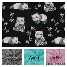 Load image into Gallery viewer, Panda Bear Cotton Fabric - Weighted Blanket or Lap Pad Cotton Fabric - Toddler, Child, Teen, Adult -Dot Minky - Anxiety, Sleep.