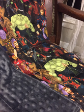 Load image into Gallery viewer, Avengers Infinity Wars Weighted Blanket or Lap Pad Cotton Fabric - Toddler, Child, Teen, Adult -Dot Minky - Anxiety, Sleep.