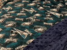 Load image into Gallery viewer, Philadelphia Eagles Sports Team Weighted Blanket or Lap Pad Cotton Fabric - Toddler, Child, Teen, Adult -Dot Minky - Anxiety, Sleep.