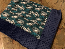 Load image into Gallery viewer, Philadelphia Eagles Sports Team Weighted Blanket or Lap Pad Cotton Fabric - Toddler, Child, Teen, Adult -Dot Minky - Anxiety, Sleep.