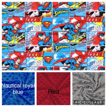 Load image into Gallery viewer, DC Comics Superman Weighted Blanket or Lap Pad Cotton Fabric - Toddler, Child, Teen, Adult -Dot Minky - Anxiety, Sleep.