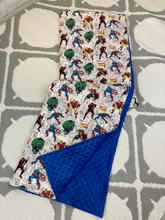 Load image into Gallery viewer, Avengers Marvel Comics Weighted Blanket or Lap Pad Cotton Fabric - Toddler, Child, Teen, Adult -Dot Minky - Anxiety, Sleep.