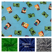 Load image into Gallery viewer, Minecraft Weighted Blanket or Lap Pad Cotton Fabric - Toddler, Child, Teen, Adult -Dot Minky - Anxiety, Sleep.