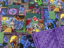 Load image into Gallery viewer, Beauty and the Beast - Weighted Blanket - Lap Pad Cotton Fabric - Toddler, Child, Teen, Adult -Dot Minky - Anxiety, Sleep.
