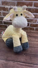 Load and play video in Gallery viewer, 2lbs -10lbs Weighted Giraffe Stuffed Minky Animal Lap Pad -for Comfort, Special Needs, Sleep, Anxiety and Stress Relief - Custom Made