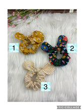 Load image into Gallery viewer, Handmade Pokidots Flowers Muchrooms Hair Scrunchies w/ Bows -Cotton Accessories Fashion -Set Pack or Individual Scrunchie Hair Tie Hairband