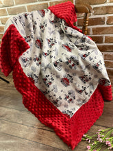 Load image into Gallery viewer, Minky Baby Blanket, Mickey and Minnie Mouse- in Paris - Eiffel Tower Lovey, Shower Gift Set, Girl or Boy Gift