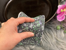 Load image into Gallery viewer, Black Wildflower and Butterfly Reusable Kitchen Sponges- Perfect for cleaning dishes, counters and Cast Iron Pots. Mesh side for extra cleaning power.