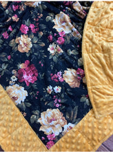 Load image into Gallery viewer, Cottage Rose Floral Weighted Blanket or Lap Pad Cotton Fabric - Toddler, Child, Teen, Adult -Dot Minky - Anxiety, Sleep.