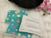 Load image into Gallery viewer, Cute Spring Easter Eggs Reusable Kitchen Sponges- Perfect for cleaning dishes, counters and Cast Iron Pots. Mesh side for extra cleaning power.