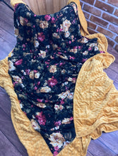 Load image into Gallery viewer, Cottage Rose Floral Weighted Blanket or Lap Pad Cotton Fabric - Toddler, Child, Teen, Adult -Dot Minky - Anxiety, Sleep.