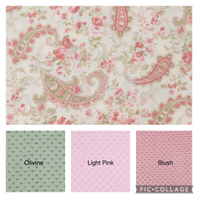 Load image into Gallery viewer, Rose Paisley Calico- Weighted Blanket or Lap Pad Cotton Fabric - Toddler, Child, Teen, Adult -Dot Minky - Anxiety, Sleep.