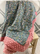 Load image into Gallery viewer, Muted Floral Flowers Wildflowers  - Weighted Blanket or Lap Pad Cotton Fabric - Toddler, Child, Teen, Adult -Dot Minky - Anxiety, Sleep.