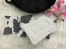 Load image into Gallery viewer, Cow Spots Reusable Kitchen Sponges- Perfect for cleaning dishes, counters and Cast Iron Pots. Mesh side for extra cleaning power.