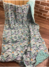 Load image into Gallery viewer, Whales and Sharks Sea   Cotton Weighted Blanket or Lap Pad Cotton Fabric - Toddler, Child, Teen, Adult -Dot Minky - Anxiety, Sleep.
