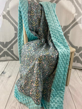 Load image into Gallery viewer, Muted Floral Flowers Wildflowers  - Weighted Blanket or Lap Pad Cotton Fabric - Toddler, Child, Teen, Adult -Dot Minky - Anxiety, Sleep.