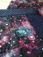 Load image into Gallery viewer, Galaxy/Space/Stars - Weighted Blanket or Lap Pad Cotton Fabric - Toddler, Child, Teen, Adult -Dot Minky - Anxiety, Sleep.