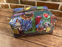 Load image into Gallery viewer, Beauty and the Beast Zipper Makeup Pouch Boxy Bag