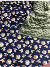 Load image into Gallery viewer, Baby Yoda - Star Wars Weighted Blanket or Lap Pad Cotton Fabric - Toddler, Child, Teen, Adult -Dot Minky - Anxiety, Sleep.