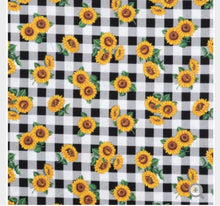 Load image into Gallery viewer, Sunflowers and Buffalo Check  - Weighted Blanket or Lap Pad Cotton Fabric - Toddler, Child, Teen, Adult -Dot Minky - Anxiety, Sleep.