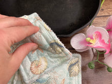 Load image into Gallery viewer, Sea Shell - Ocean - Reusable Kitchen Sponges- Perfect for cleaning dishes, counters and Cast Iron Pots. Mesh side for extra cleaning power.