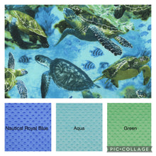 Load image into Gallery viewer, Sea Turtle Ocean Cotton Weighted Blanket or Lap Pad Cotton Fabric - Toddler, Child, Teen, Adult -Dot Minky - Anxiety, Sleep.