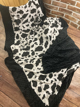 Load image into Gallery viewer, Cow Cotton Weighted Blanket or Lap Pad Cotton Fabric - Toddler, Child, Teen, Adult -Dot Minky - Anxiety, Sleep.