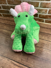 Load image into Gallery viewer, 2lbs -10lbs Weighted  Triceratops Dinosaur Stuffed Minky Animal Lap Pad -for Comfort, Special Needs, Sleep, Anxiety and Stress Relief - Custom Made