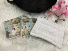 Load image into Gallery viewer, Chickens Reusable Kitchen Sponges- Perfect for cleaning dishes, counters and Cast Iron Pots. Mesh side for extra cleaning power.