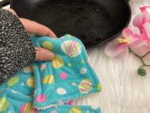 Load image into Gallery viewer, Cute Spring Easter Eggs Reusable Kitchen Sponges- Perfect for cleaning dishes, counters and Cast Iron Pots. Mesh side for extra cleaning power.
