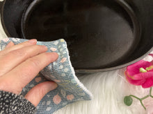 Load image into Gallery viewer, Floral Wildflowers Reusable Kitchen Sponges- Perfect for cleaning dishes, counters and Cast Iron Pots. Mesh side for extra cleaning power.