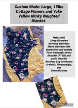 Load image into Gallery viewer, Cottage Rose Floral Weighted Blanket or Lap Pad Cotton Fabric - Toddler, Child, Teen, Adult -Dot Minky - Anxiety, Sleep.
