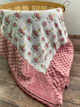 Load image into Gallery viewer, Unicorn Floral Gold Garland - Weighted Blanket or Lap Pad Cotton Fabric - Toddler, Child, Teen, Adult -Dot Minky - Anxiety, Sleep.