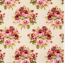 Load image into Gallery viewer, Cream Floral Roses and Dots Calico- Weighted Blanket or Lap Pad Cotton Fabric - Toddler, Child, Teen, Adult -Dot Minky - Anxiety, Sleep.