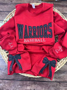 Custom Baseball Sweatshirt, Glitter Appliqué Team Name, Embroidered BASEBALL, Game Day Shirt, Sports Mom Gift, Personalized Jersey, Team Spirit