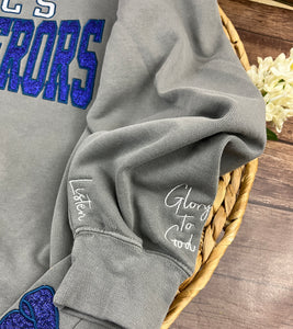 GCCS CONQUERORS Team Sweatshirt – Glitter Appliqué & Embroidered Design with Side Bows