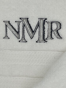 Personalized Bath Towel Set Monogramed - Embroidered 3pc. Oversized, Hand, Washcloth - Graduation, Wedding, Bridal Shower, Home warming Gift