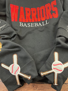 Custom Baseball Sweatshirt, Glitter Appliqué Team Name, Embroidered BASEBALL, Game Day Shirt, Sports Mom Gift, Personalized Jersey, Team Spirit