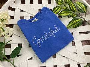 **Grateful Christian Embroidered Shirt Sweatshirt, Bible Verse Faith Apparel, Comfort Colors Tee, Jerzees Crewneck, Religious Gift Idea**