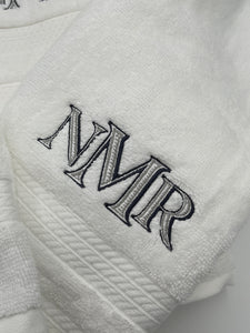 Personalized Bath Towel Set Monogramed - Embroidered 3pc. Oversized, Hand, Washcloth - Graduation, Wedding, Bridal Shower, Home warming Gift